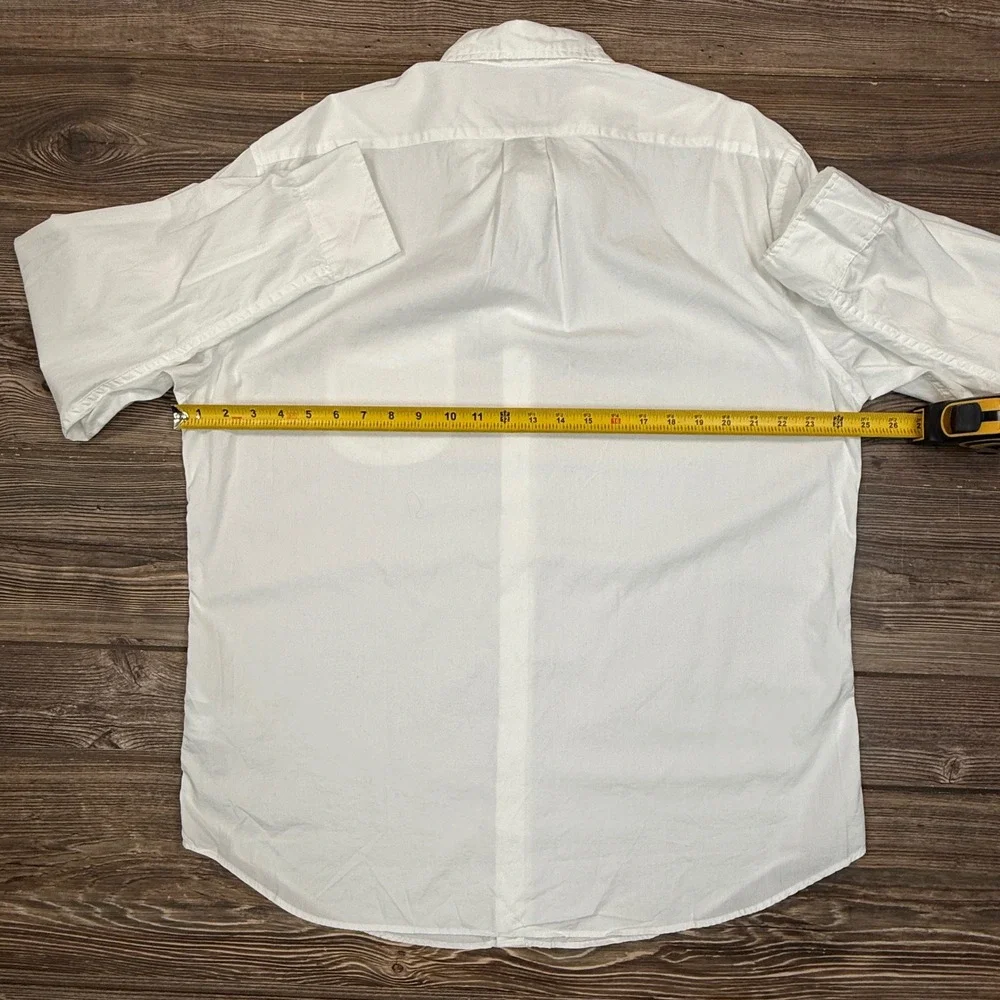 J.Crew Mens Size Large Shirt White Secret Wash Relaxed Fit Button Down